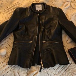 Faux leather peplum jacket SIZE S